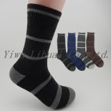 Adults' Men's Comfortable High Quality Stripe Business Terry Middle Socks