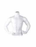Bright White Half-Body Male Mannequin