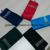 High Quality Velour Golf Towel with Logo Embroidery and Hanger