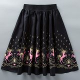 Wholesale Latest MID-Calf Elastic Waist Sublimation Printed Women Umbrella Skirts