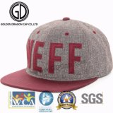 2018 OEM Fashion Baseball Canvas Cotton Snapback Cap with Embroidery and Applique