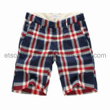 100% Cotton Men's Navy Big Plaid Shorts (GT21329141)