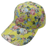 6 Panel Baseball Cap with Floral Fabric Bb117