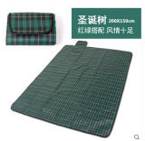 OEM Christmas Green Microfiber PEVA Picnic Blanket