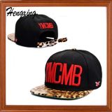3D Embroidery Snapback Cap with Leather Brim