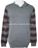 Knitted Men Sweater in Long Sleeve with Hood (10-0285)
