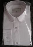 Round Collar Long Sleeve Girls White School Shirts (HY1080)
