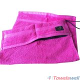 100% Cotton Gym Towel with Zipper Pocket