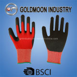 13G Polyester Lining with Black Latex Coated Safety Work Glove