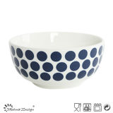 14cm Ceramic Bowl Porcelain with Blue Dots Decal