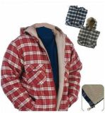 Men's Sherpa Thick Lumber Jack Fleece Lined Hooded Work Jacket Shirt