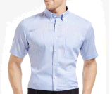 Top-Quality Men's Slim Short-Sleeve Cotton Stripe Formal/Casual Business Shirt
