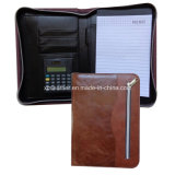 Faux Leather A5 Padfolio with Zipper Around