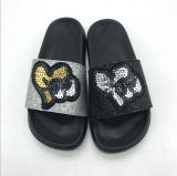 Wholesale Women Shoe Slide Sandal with Sequins Upper