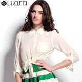 Lady Fashion 3/4 Sleeve Summer Chiffon Shirt