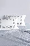 New High Quality Embroidery Pillowcases & Quilted Bedspread Set (Grey)