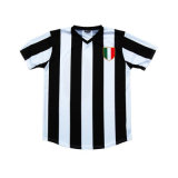 White and Black Stripe Soccer Jersey Soccer Shirts Football Jersey with Embroidery Patch