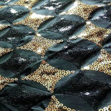 Polyester Taffeta Fabric with Sequin Embroidery for Hometextile