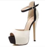Wholesale Mouth Mouth Shallow Buckle Spell Color Stiletto Sandals