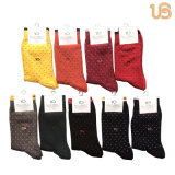 Men's 200n Comb Cotton Fancy Dots Sock with Hand Link Toe