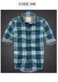Men's 100% Cotton Yarn Dyed Washing Casual Plaid Shirt (546)