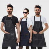 Two Color Denim Work Apron with Pockets