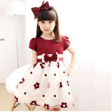 Best Seller Fashion Children Party Dress Red Flower Dress