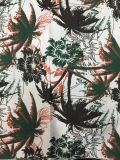 Coconut Tree Beachwear Shirt Shorts Printed Peach Polyester Fabric