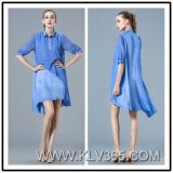 Latest Dress Design Women Ladies Fashion Chiffon Satin Long Shirt Dress