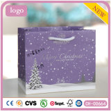 Christmas Purple Tree Patten Paper Bag, Gift Paper Bag