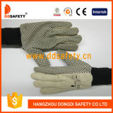 Ddsafety 2017 PVC Dotted Canvas Cotton Industrial Safety Gloves