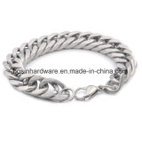 Matte Polish Stainless Steel Beveled Curb Chain Bracelet