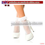 Cotton Socks Ankle Sock Advertising Gifts with White Bow (C5105)