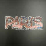 Paris Hotfix Crystal Rhinestones Motifs Iron on Patches Crystal Strass Applique for Clothing (TS-Paris)