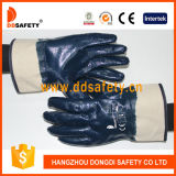 Ddsafety 2017 Blue Nitrile Fully Coated Jersey Liner Safety Cuff Work Glove