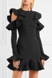 New Arrival Customized Design Legion Ruffled Stretch-Knit Mini Dress