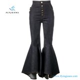 Factory Direct Sale Woman Bell Bottom Flare Blue Denim Jeans