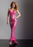 Sequin Spaghetti Long Mermaid Fishtail Fashion Prom Dresses (PD3048)