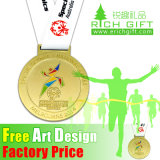 Custom Sport Marathon Running Coin Pin Medallion Gold Souvenir Zinc Alloy Silver Enamel Badge Award Metal Medal No Minimum