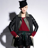 High Quality Women Stand Collar Cotton Coat with Quilted Jacket
