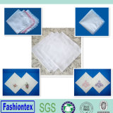 Plain White Cotton Fabric Linen Embroidery Wedding Handkerchief