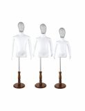 Bright White Half-Body Kids Mannequin with Siderosphere Head (The Wooden Base)