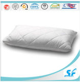 White Plain Cotton Quilted Feather and Fiber Filling Pillow