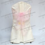 Hotel Banquet Table and Chair Cover with Crystal Pink Streamers Ribbon Sash Yc-091