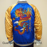 Quality Embroidery Satin Bomber Jackets Quilted with Cotton Pattern