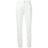 Women White Straight Stretch Embroidery Denim Jeans Pair (pants e. p. 434)
