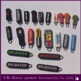 Custom Brand Logo Different Shape Silicone Zipper Pull Soft Rubber PVC Zipper Slider