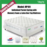 Memory Foam and Latex Box Top Spring Mattress for Star Hotels (HP101)