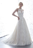 Sheer Lace Bridal Gowns Sleeveless 2018 Beach Wedding Dresses Z5039
