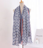 Lady Fashion Printed Cotton Linen Silk Scarf (YKY1141)
